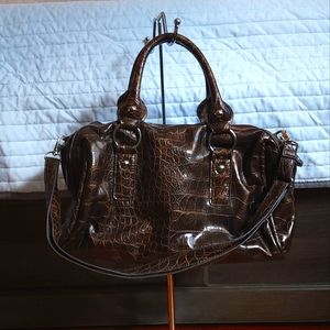 Wilson's Leather NWOT 2-in-1 Crocodile Embossed Shoulder Bag & Clutch